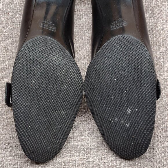 COACH Women's Black Leather Heels with Buckle - Size 9 - Picture 8 of 10